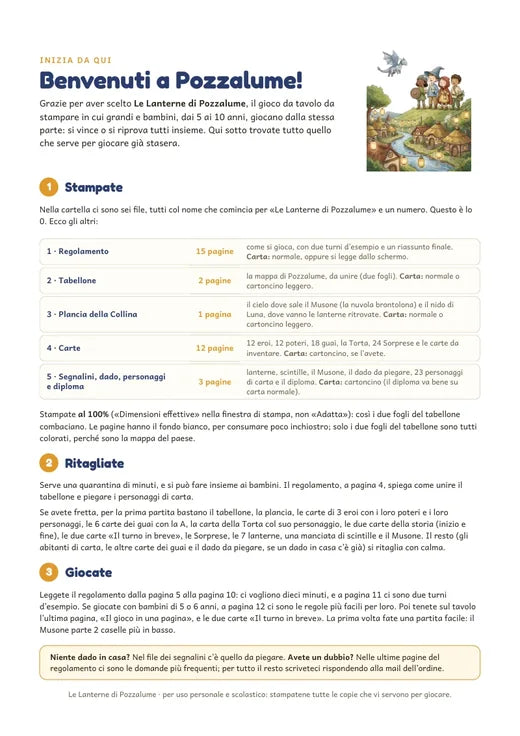 La prima pagina: Inizia da qui, Benvenuti a Pozzalume